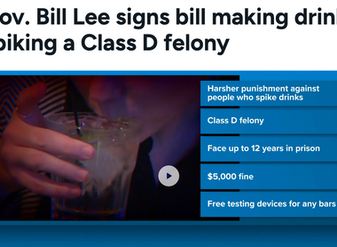 Gov. Bill Lee signs bill making drink spiking a Class D Felony